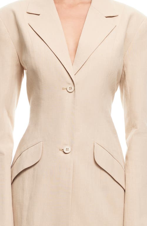 Lioness Horizon Long Sleeve Blazer Minidress In Neutral