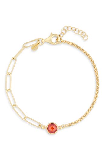 Meshmerise Crystal Station Mix Chain Bracelet In Yellow-orange
