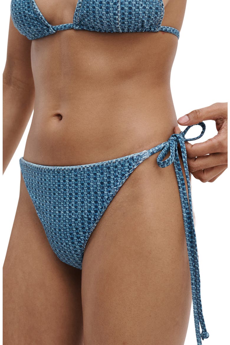 Miramar Faux Denim Bikini Bottoms, Alternate, color, INDIGO