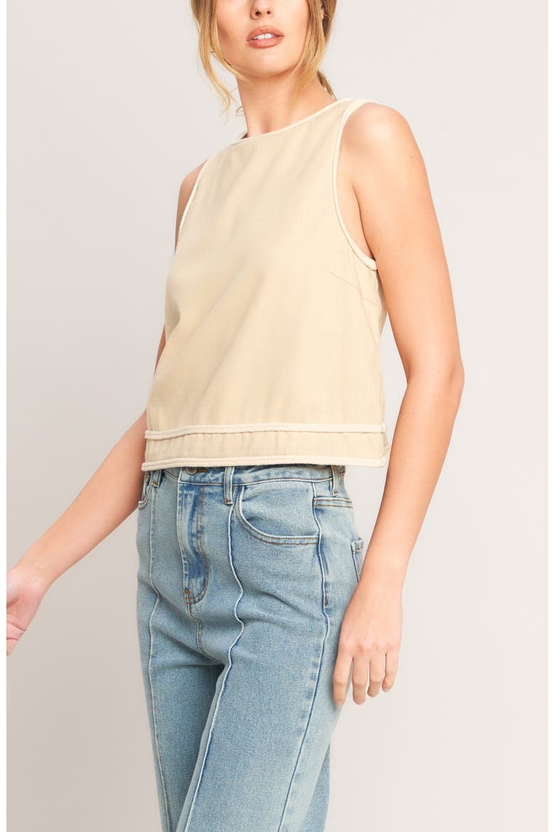 Solid Sleeveless Top, Alternate, color, BEIGE
