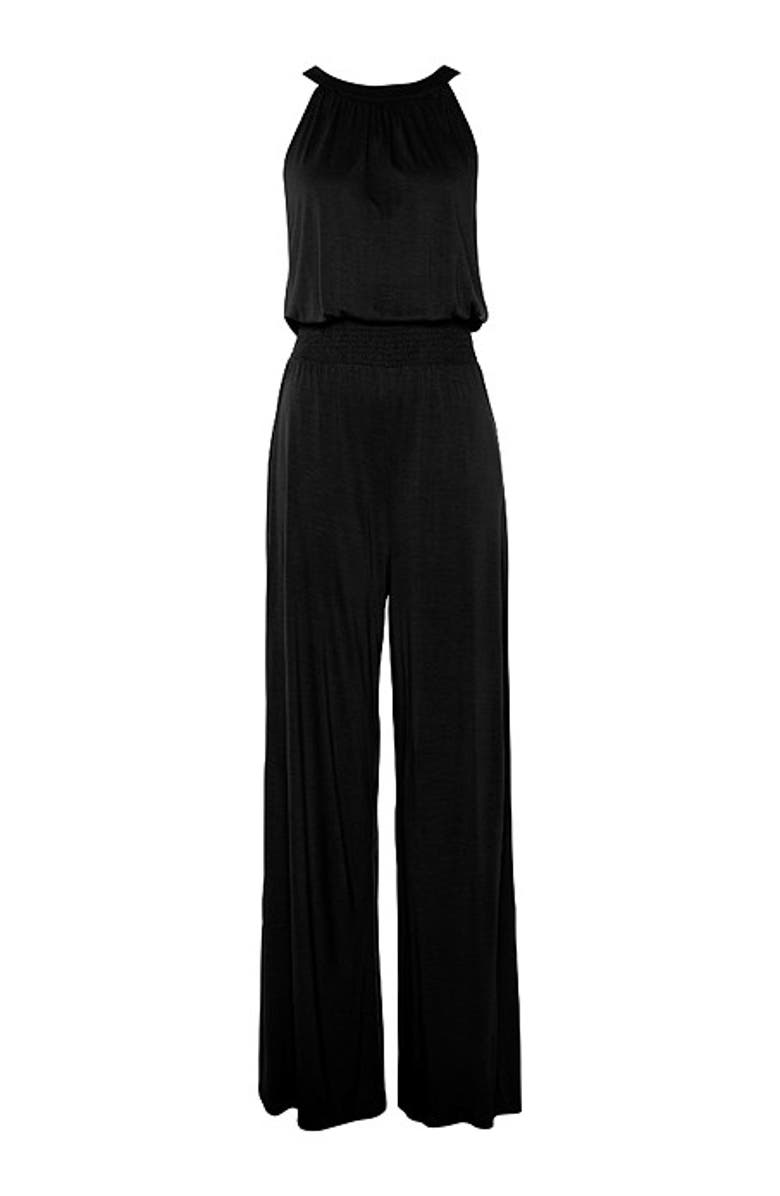 LASCANA Women's Halter Neck Jumpsuit, Alternate, color, Black