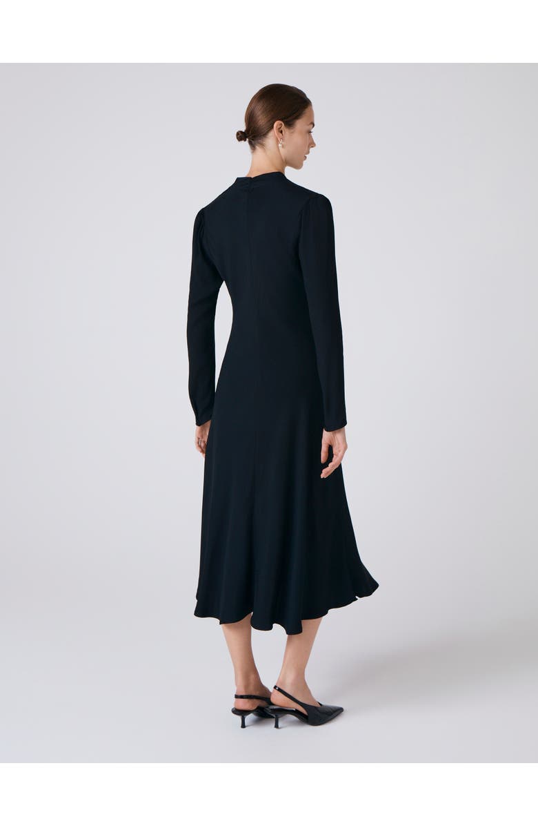 Ghost London Cecelia Crepe V Neck Midi Dress, Alternate, color, Black