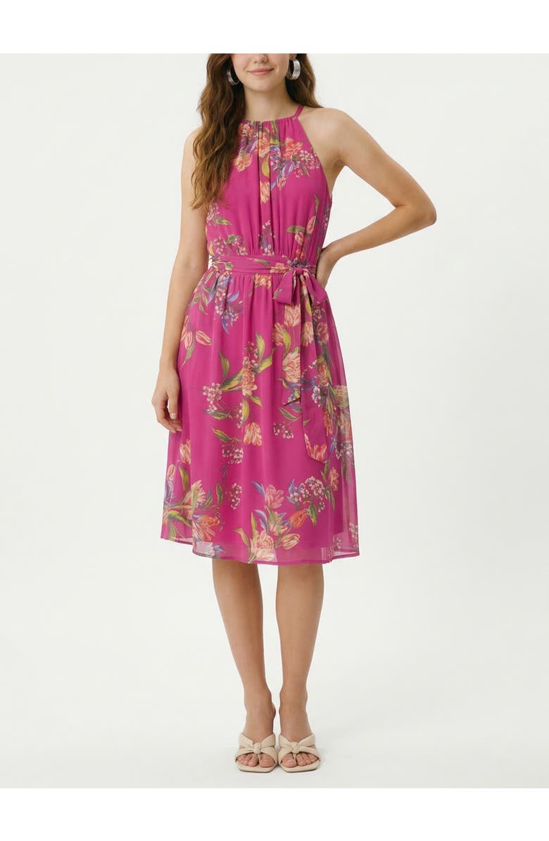 RACHEL Rachel Roy Jinx Sleeveless Belted Midi Dress, Main, color, Lilac Blossom