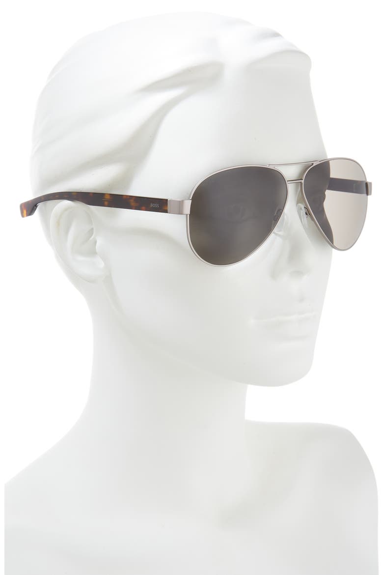 63mm Aviator Sunglasses, Alternate, color, MATTE RUTHEN