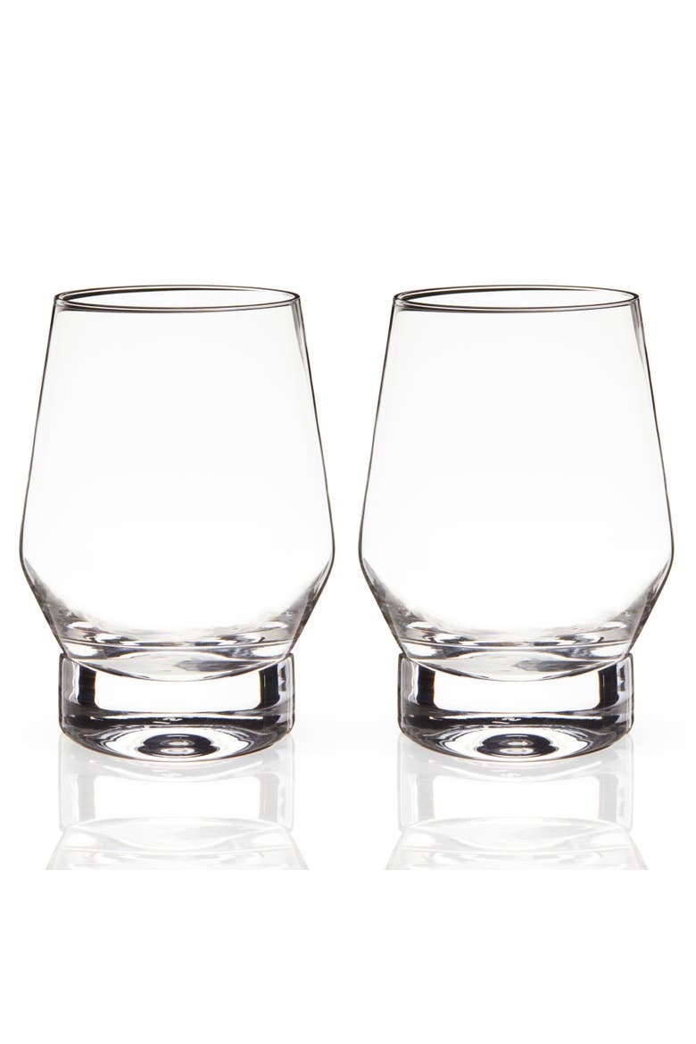 Raye Crystal Heavy Base Whiskey Glasses Set of 2, Main, color, Clear