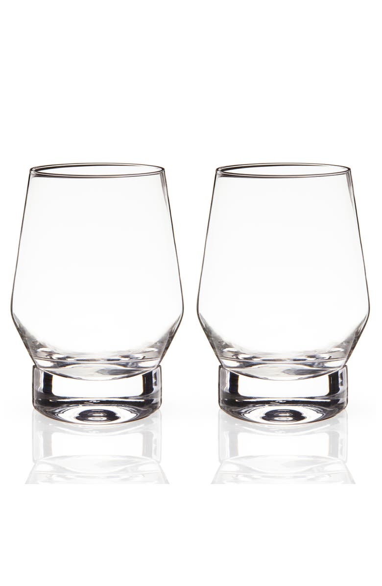 Viski Raye Crystal Heavy Base Whiskey Glasses Set of 2, Main, color, Clear
