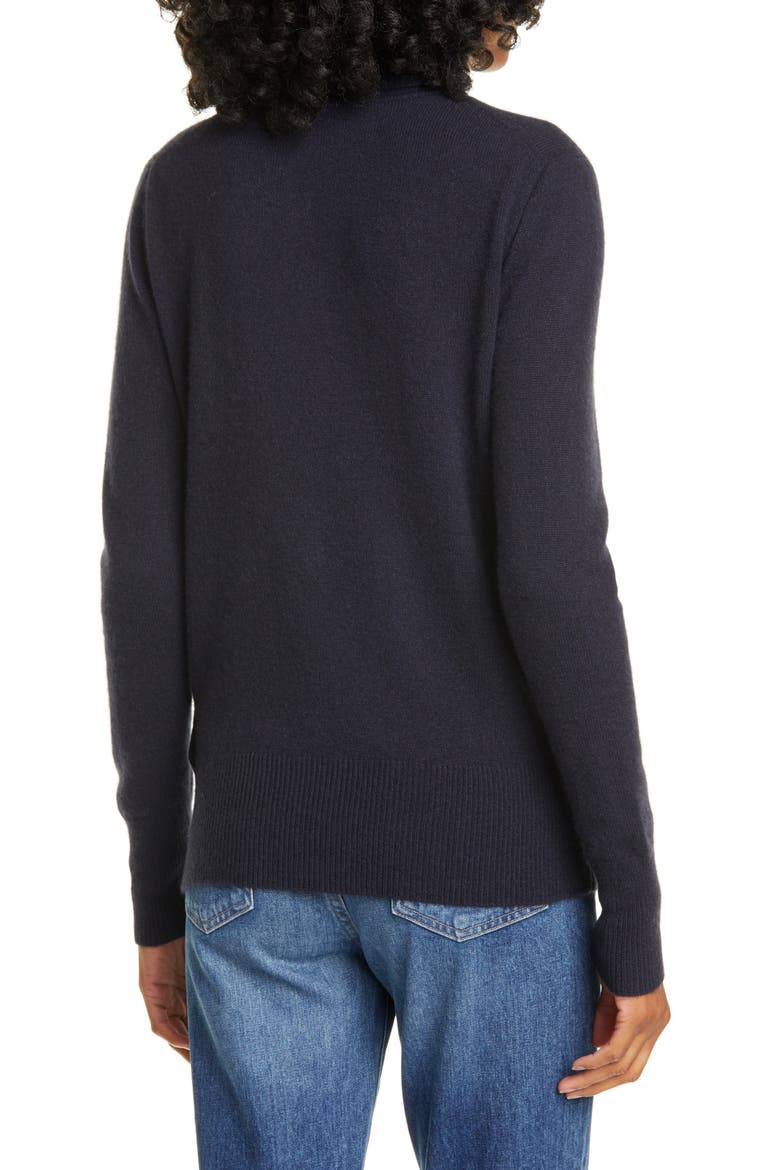 Delafine Cashmere Turtleneck Sweater, Alternate, color, TRUE BLACK