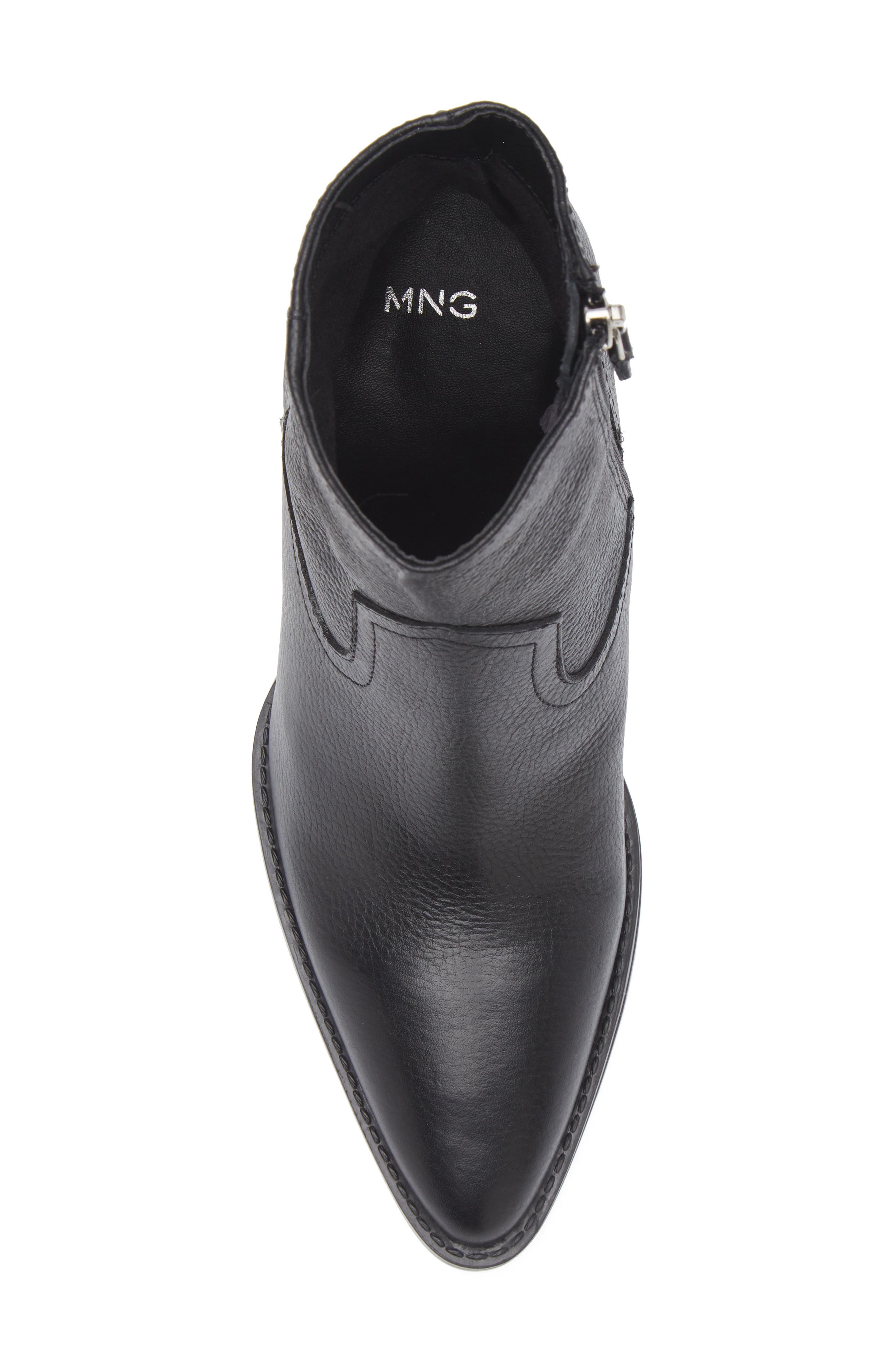 MANGO Aris Pointed Toe Bootie, Alternate, color, Black