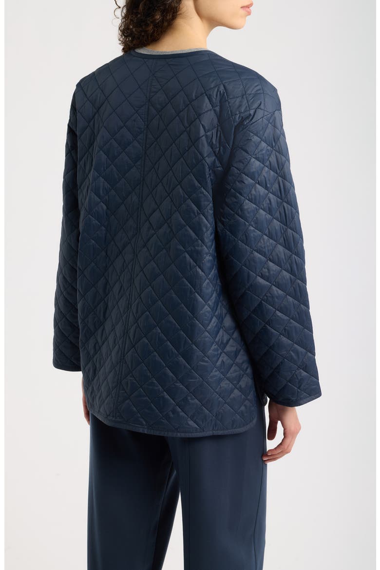 Round Neck Quilted Short Coat, Alternate, color, MARITIME