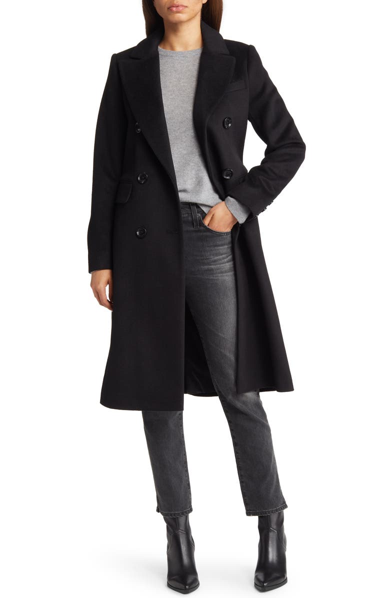 Sam Edelman Double Breasted Wool Blend Coat, Alternate, color,