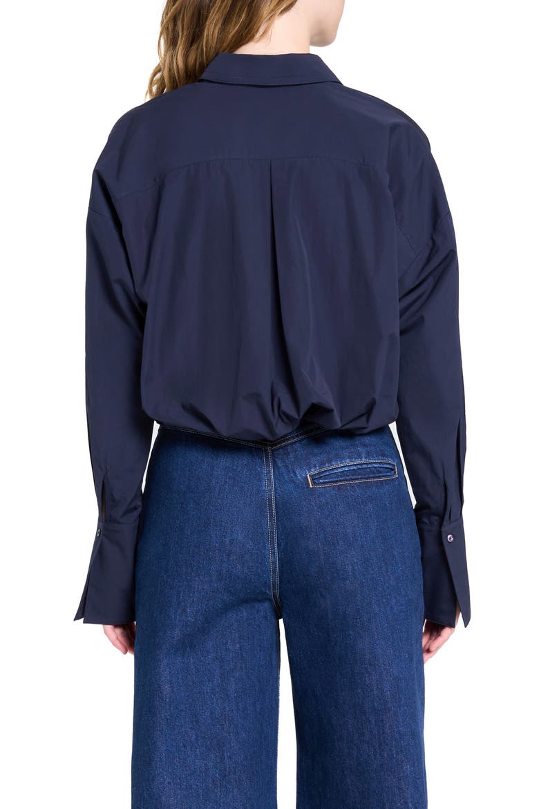 Taken Draped Button-Up Shirt, Alternate, color, MIDNIGHT