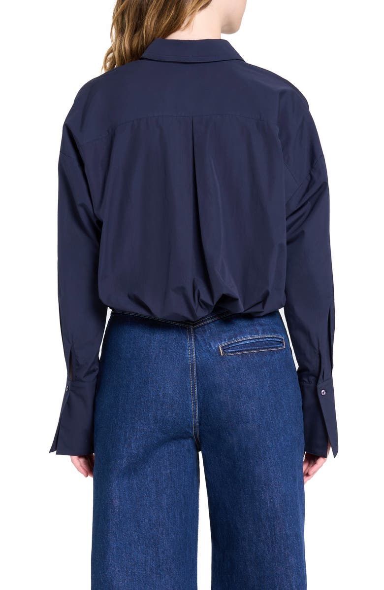 TWP Taken Draped Button-Up Shirt, Alternate, color, Midnight