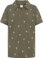 TINY TRIBE Kids' Palm Tree Print Polo