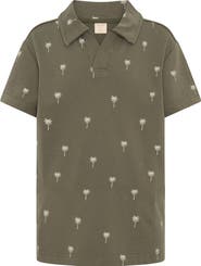 TINY TRIBE Kids' Palm Tree Print Polo