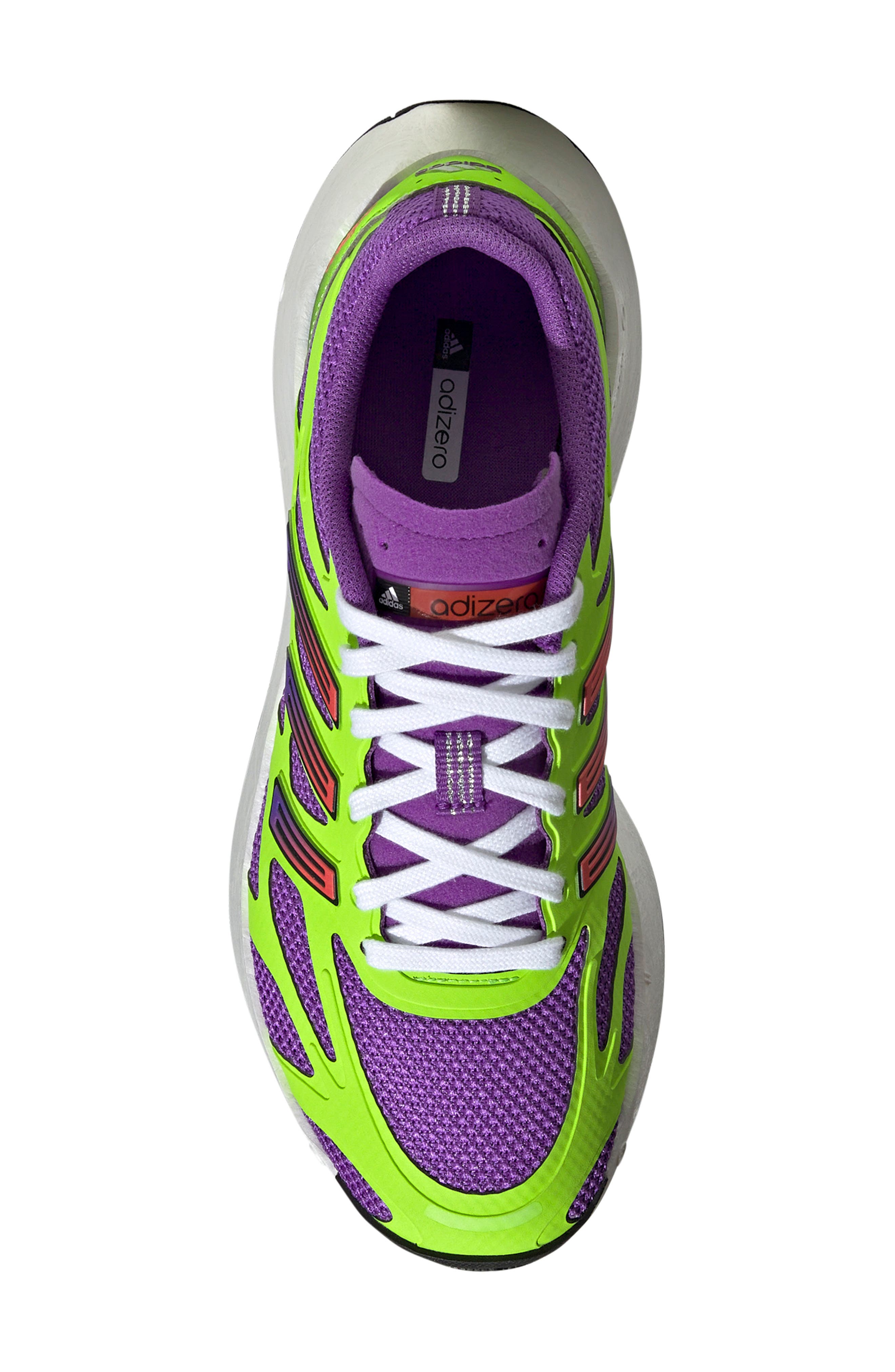 adidas Adizero Aruku Sneaker, Alternate, color, Purple/ Solar Green/ Silver