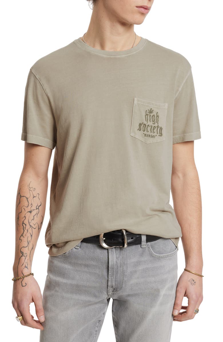 John Varvatos High Society Organic Cotton Graphic Tee, Main, color, Fossil Grey