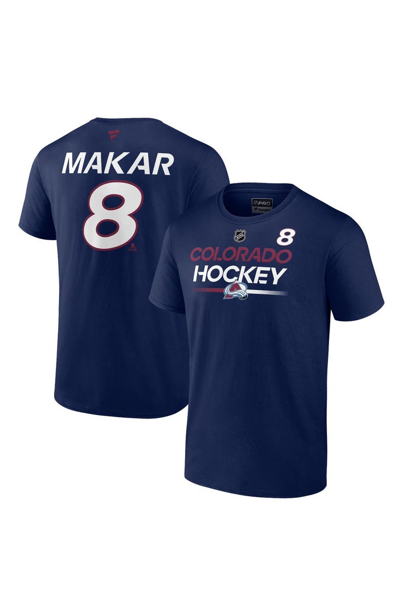 FANATICS Men's Fanatics Branded Cale Makar Navy Colorado Avalanche Authentic Pro Prime Name & Number T-Shirt, Alternate, color, 