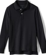Lands' End School Uniform Kids Long Sleeve Mesh Polo Shirt