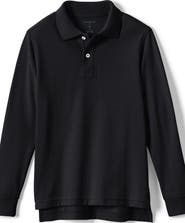Lands' End School Uniform Kids Long Sleeve Mesh Polo Shirt