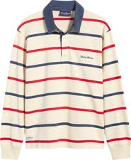ROWING BLAZERS Harrison Corduroy Collar Long Sleeve Organic Cotton Rugby Polo
