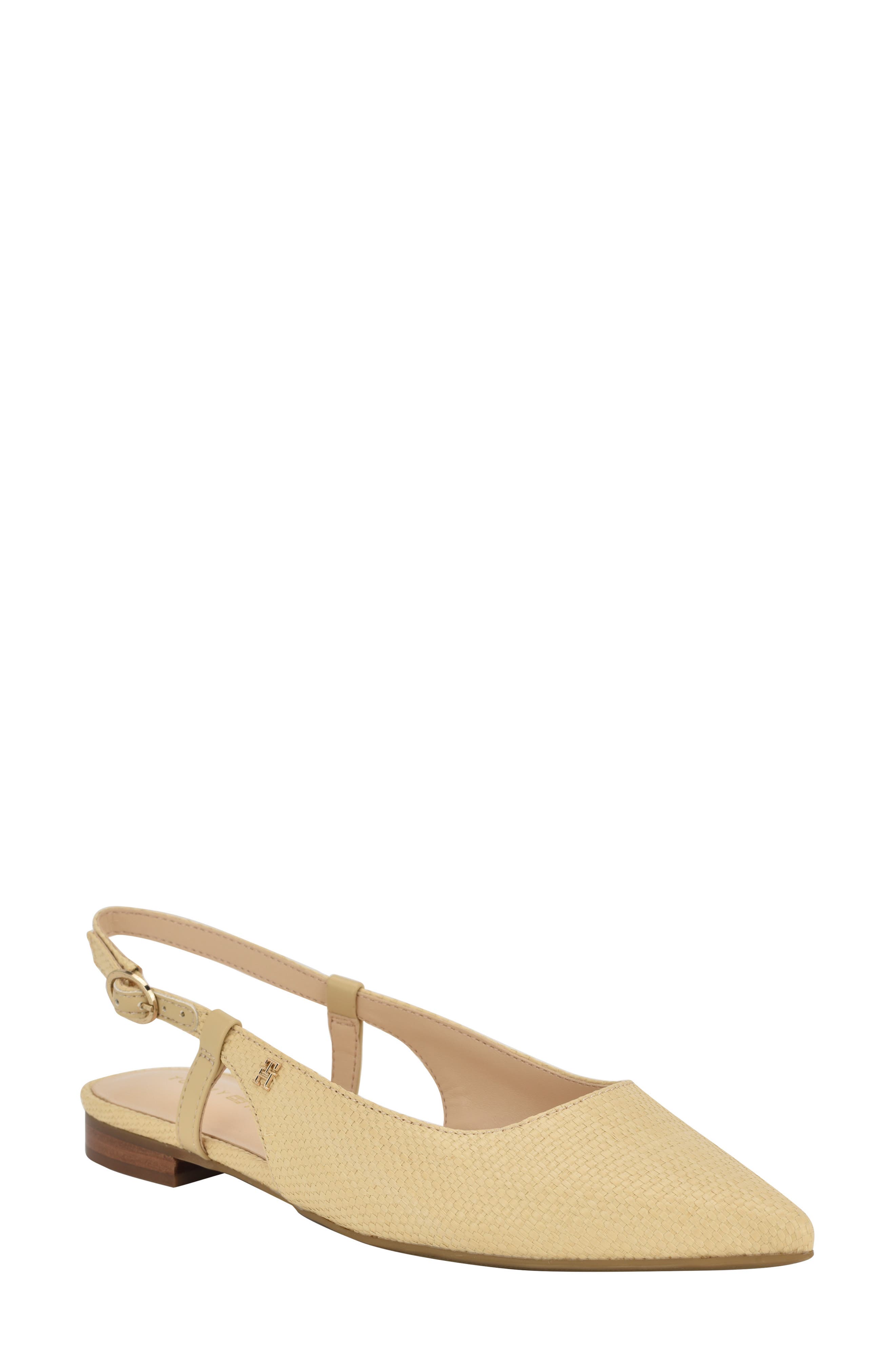 Vamina Slingback Pointed Toe Flat, Main, color, LIGHT NATURAL
