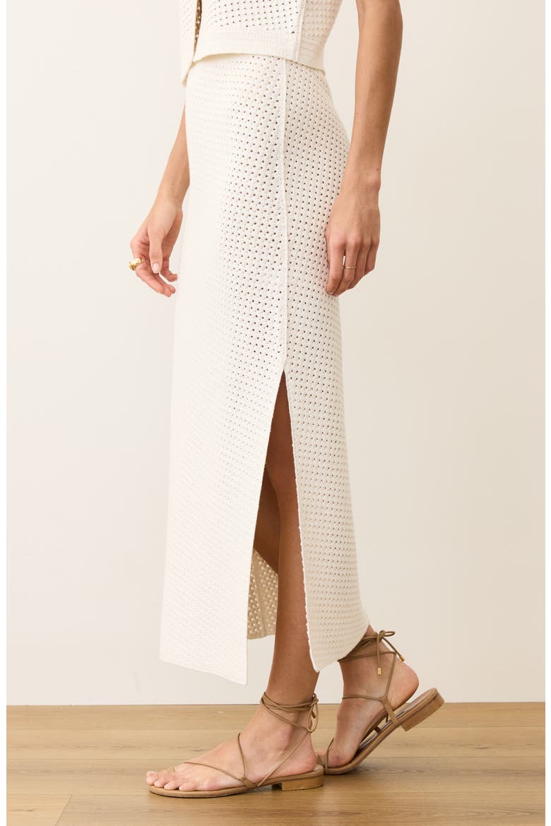 Sands Open Stitch Midi Sweater Skirt, Alternate, color, CREAM