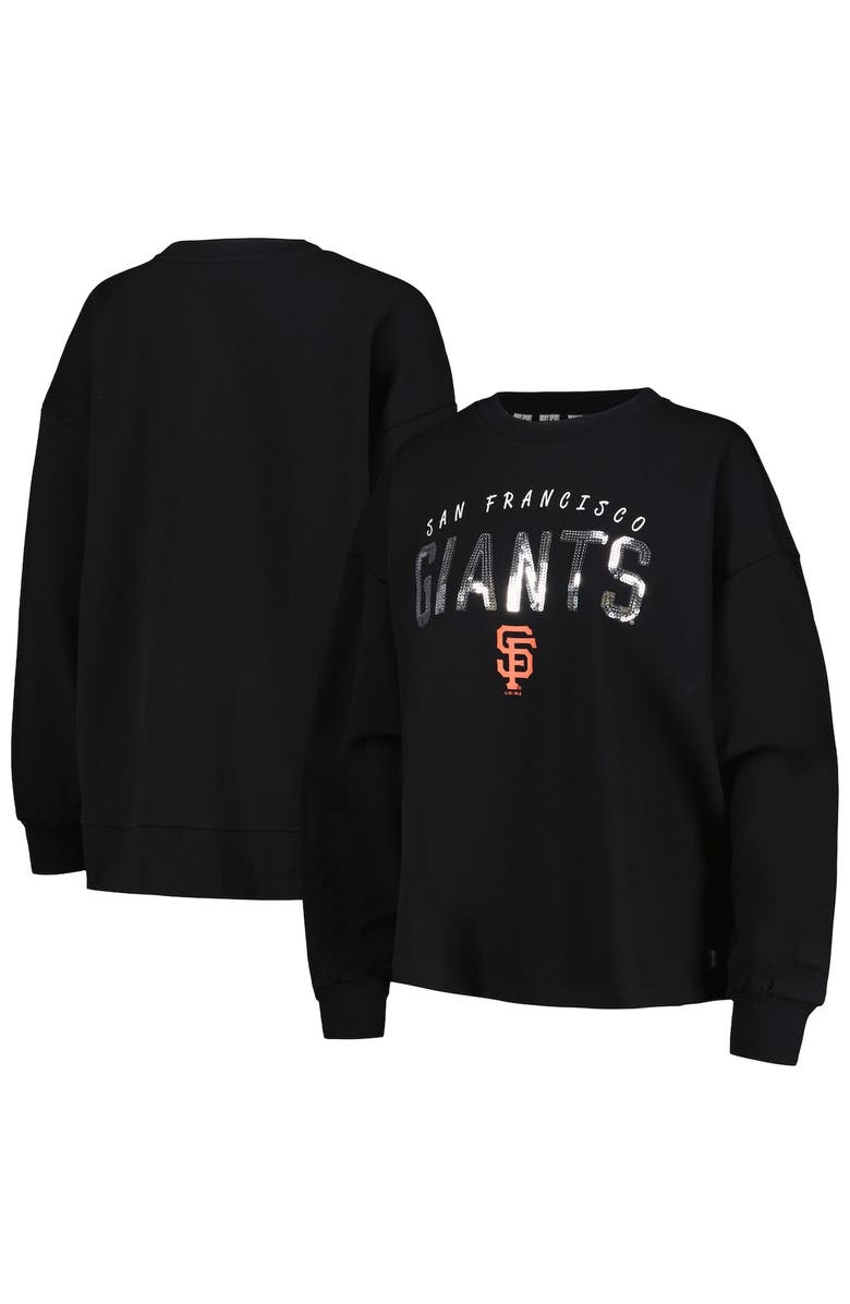 DKNY SPORT Women's DKNY Sport Black San Francisco Giants Penelope Pullover Sweatshirt, Main, color,
