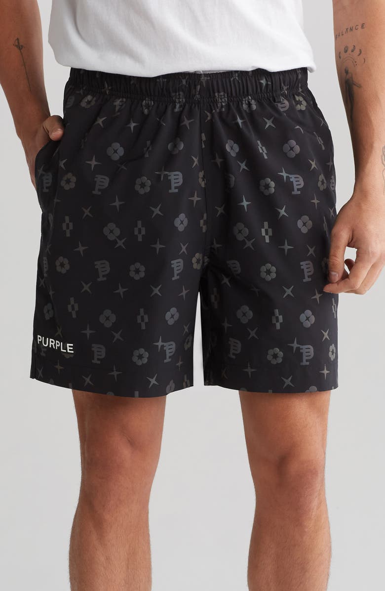 PURPLE BRAND All Round Print Pull-On Shorts, Alternate, color, 