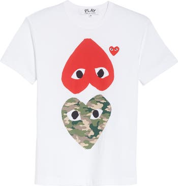Comme des Garçons PLAY Camo Double Heart T-Shirt | Nordstrom