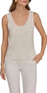Donna Karan New York Pointelle Stitch Sweater Tank
