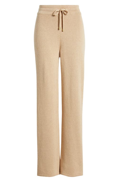 Anne Klein Rib Wide Leg Pants In Latte