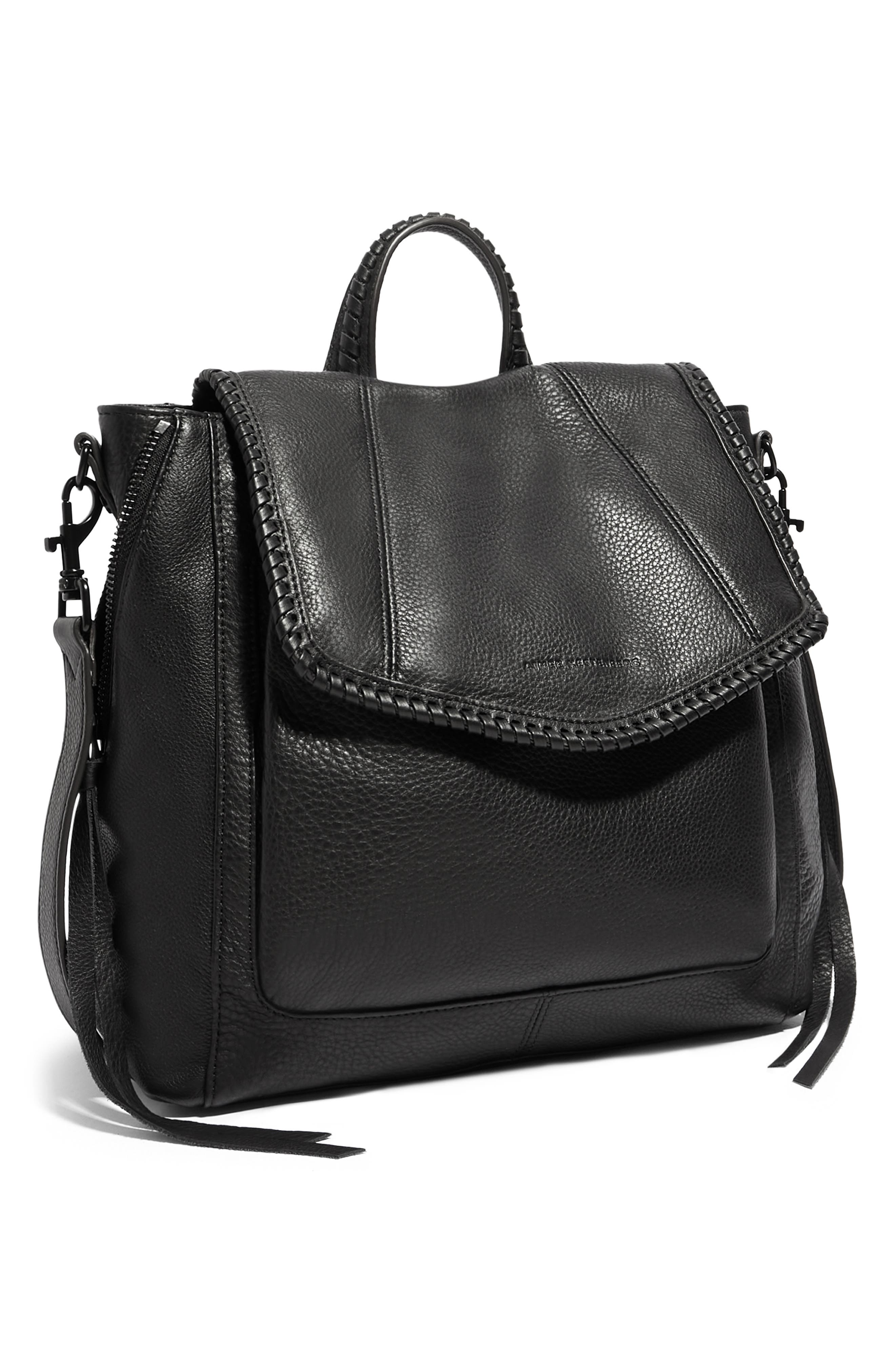 AIMEE All for Love Convertible Leather Backpack, Alternate, color, Black W/ Black