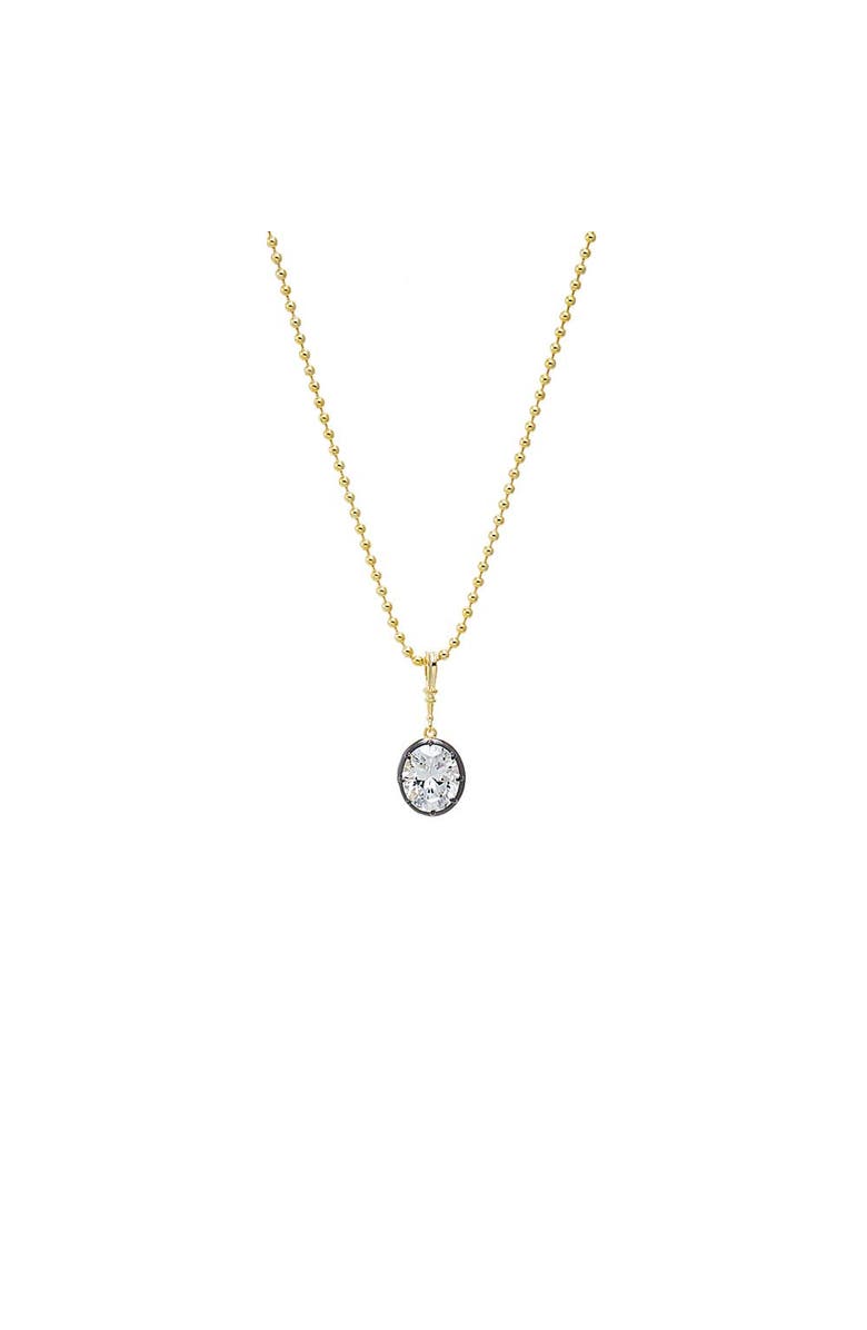 BY ADINA EDEN CZ Oval Encased Statement Necklace Charm, Main, color, Gold