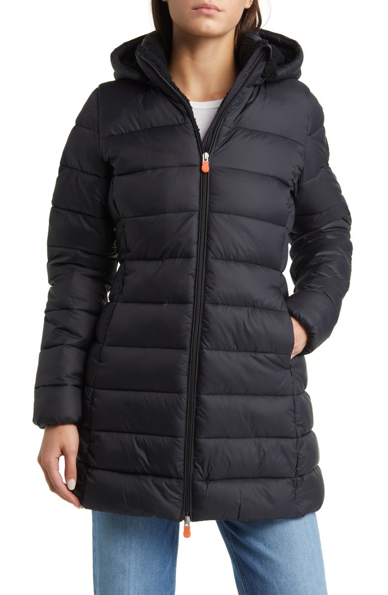 Save The Duck Joanne Hooded Longline Puffer Jacket, Main, color, 