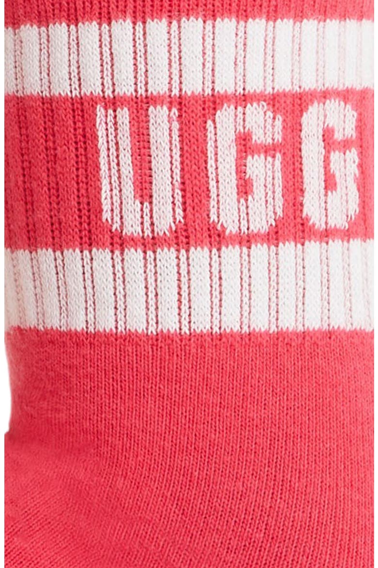 Dierson Logo Quarter Socks, Alternate, color, WHITE / PINK GLOW