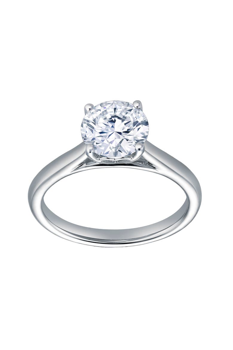 Nyra 14K White Gold Round Lab Grown Diamond Classic Engagement Ring - 1.5 ctw, Main, color, 14K White Gold