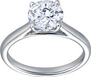LuvMyJewelry Nyra 14K White Gold Round Lab Grown Diamond Classic Engagement Ring - 1.5 ctw