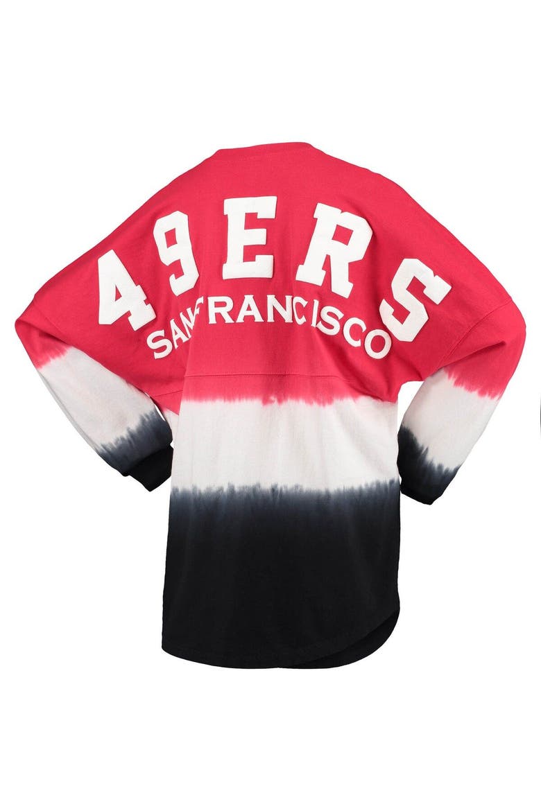 Women's Fanatics Branded Scarlet/Black San Francisco 49ers Ombre Long Sleeve T-Shirt, Alternate, color, Scarlet