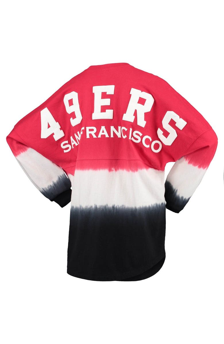 FANATICS Women's Fanatics Branded Scarlet/Black San Francisco 49ers Ombre Long Sleeve T-Shirt, Alternate, color, Scarlet