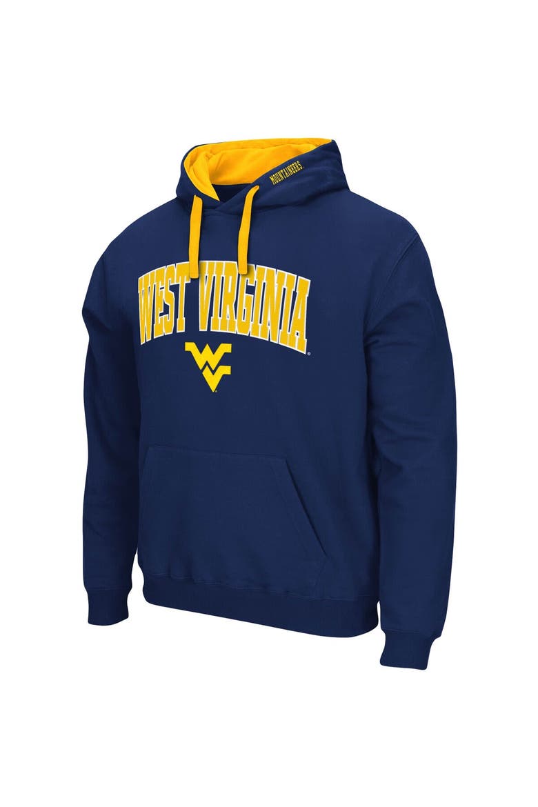 Men's Colosseum Navy West Virginia Mountaineers Big & Tall Arch & Logo 2.0 Pullover Hoodie, Alternate, color, Navy