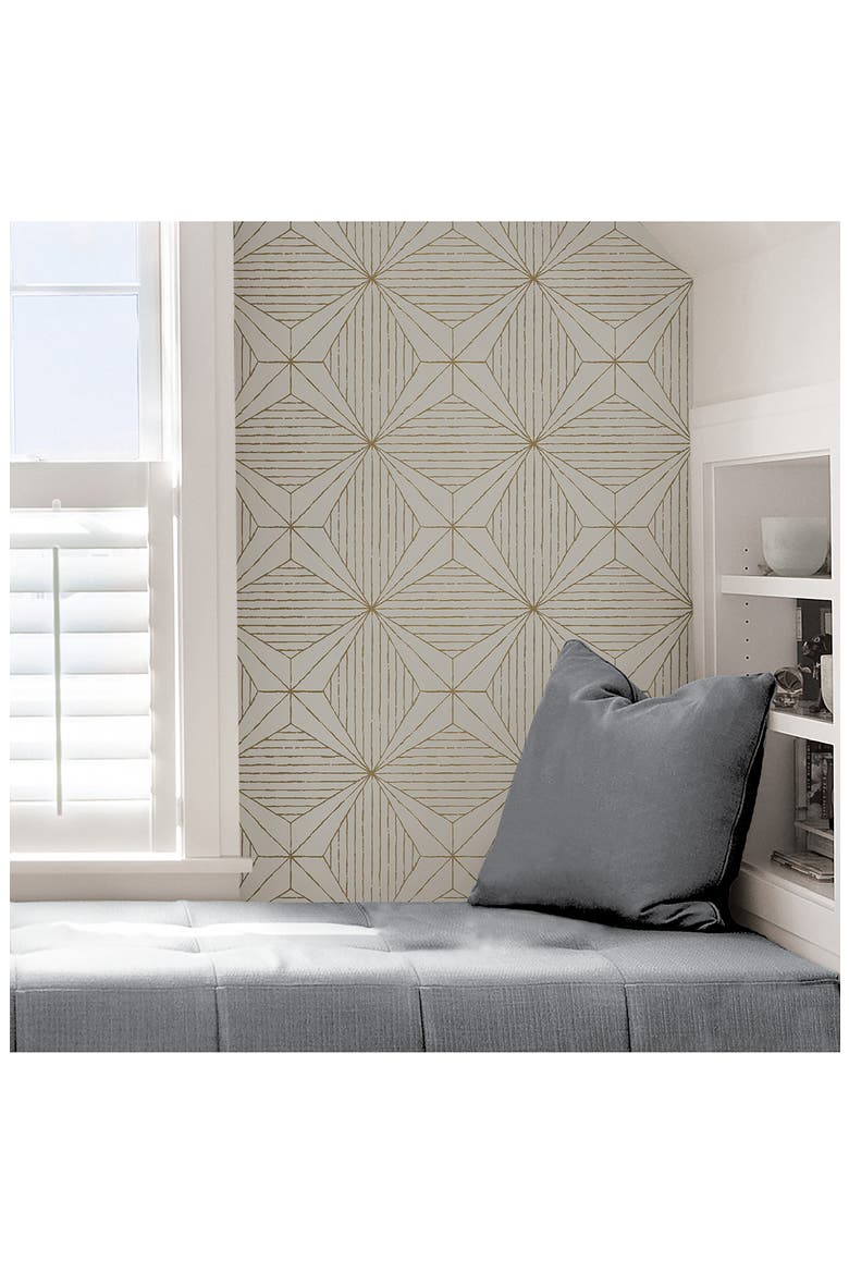 Gold Aurum Peel & Stick Wallpaper, Alternate, color, NEUTRAL