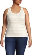 Lands' End Plus Size Pointelle Rib UNeck Tank