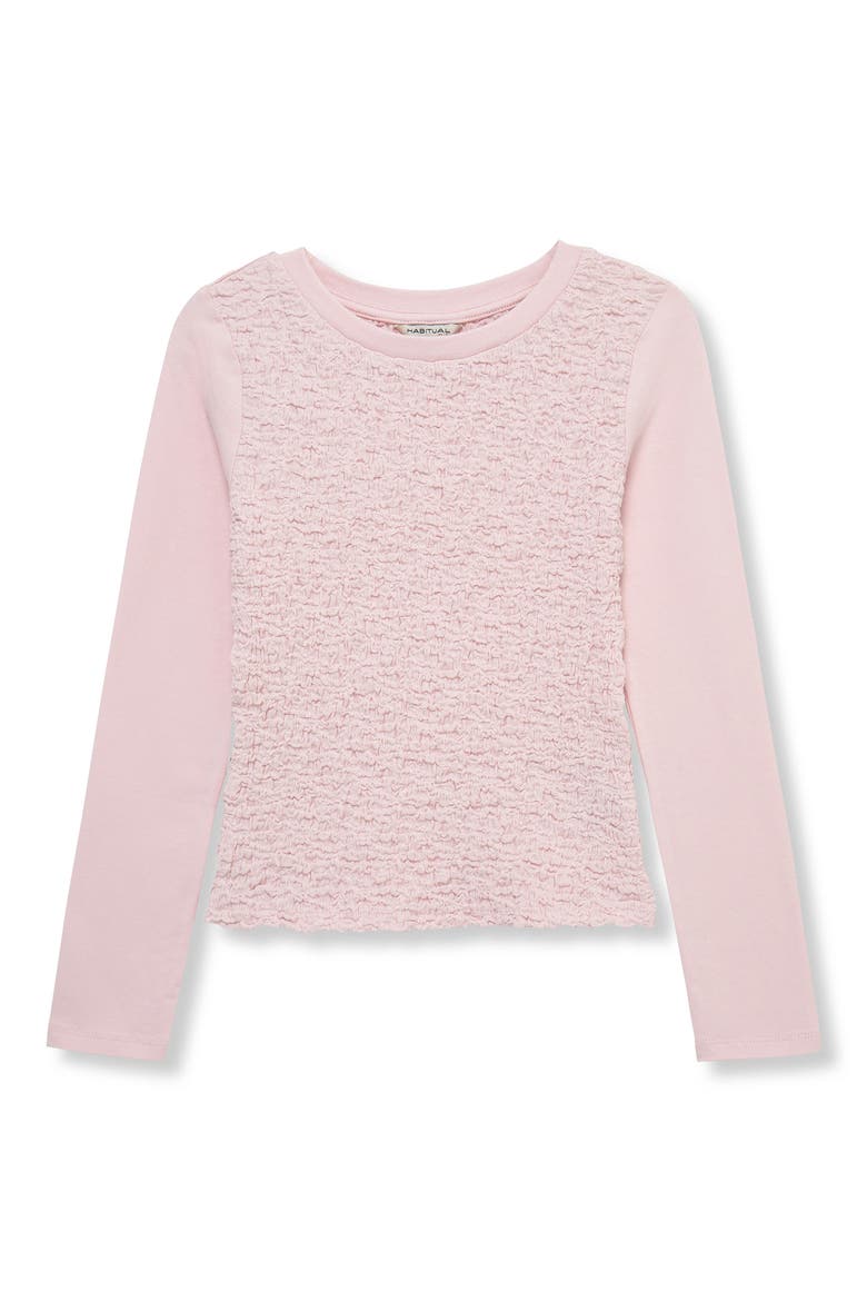 Kids' Smocked Texture T-Shirt, Main, color, LIGHT PINK