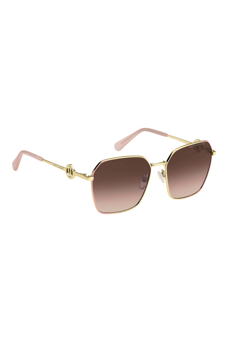 58mm Gradient Square Sunglasses, Alternate, color, GOLD PINK/ BROWN GRADIENT