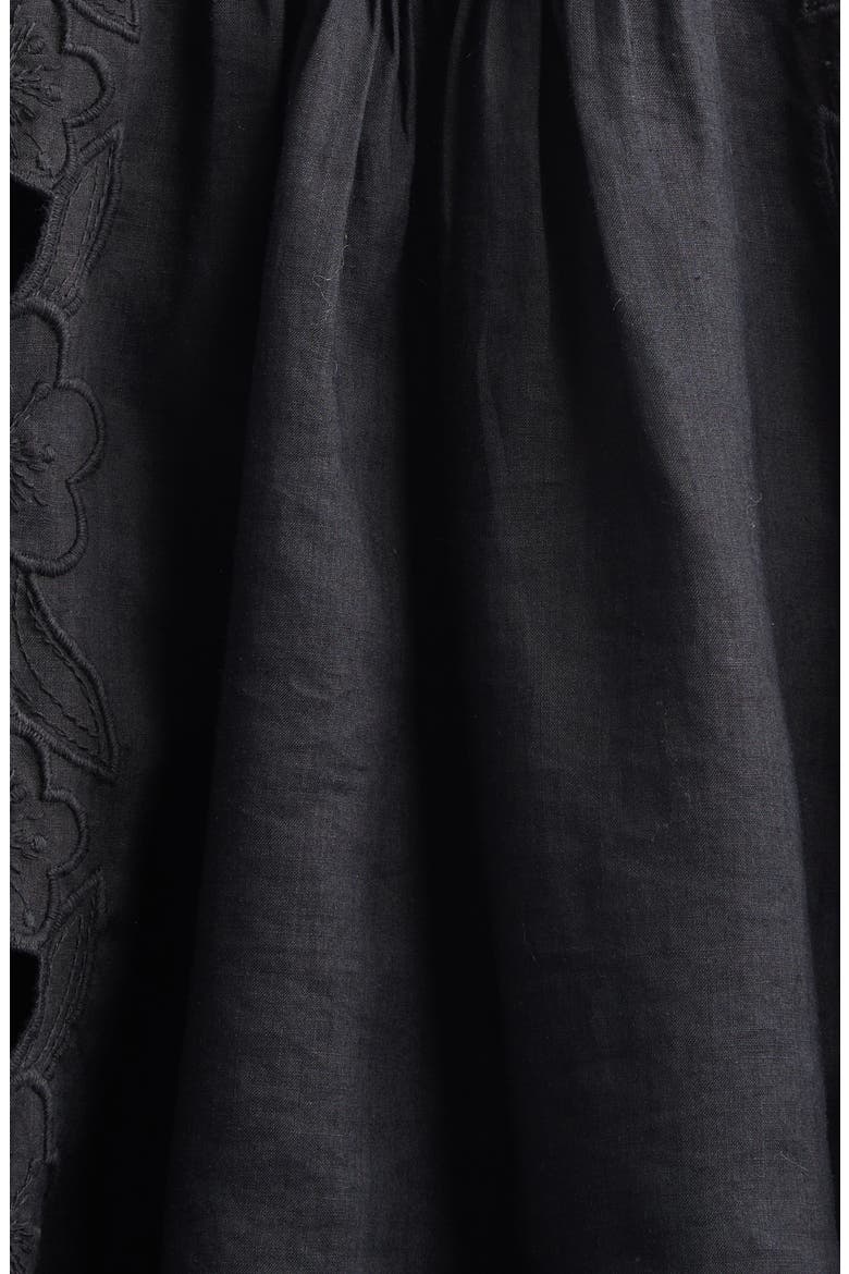 Rubra Pintuck Broderie Anglaise Ramie Top, Alternate, color, BLACK
