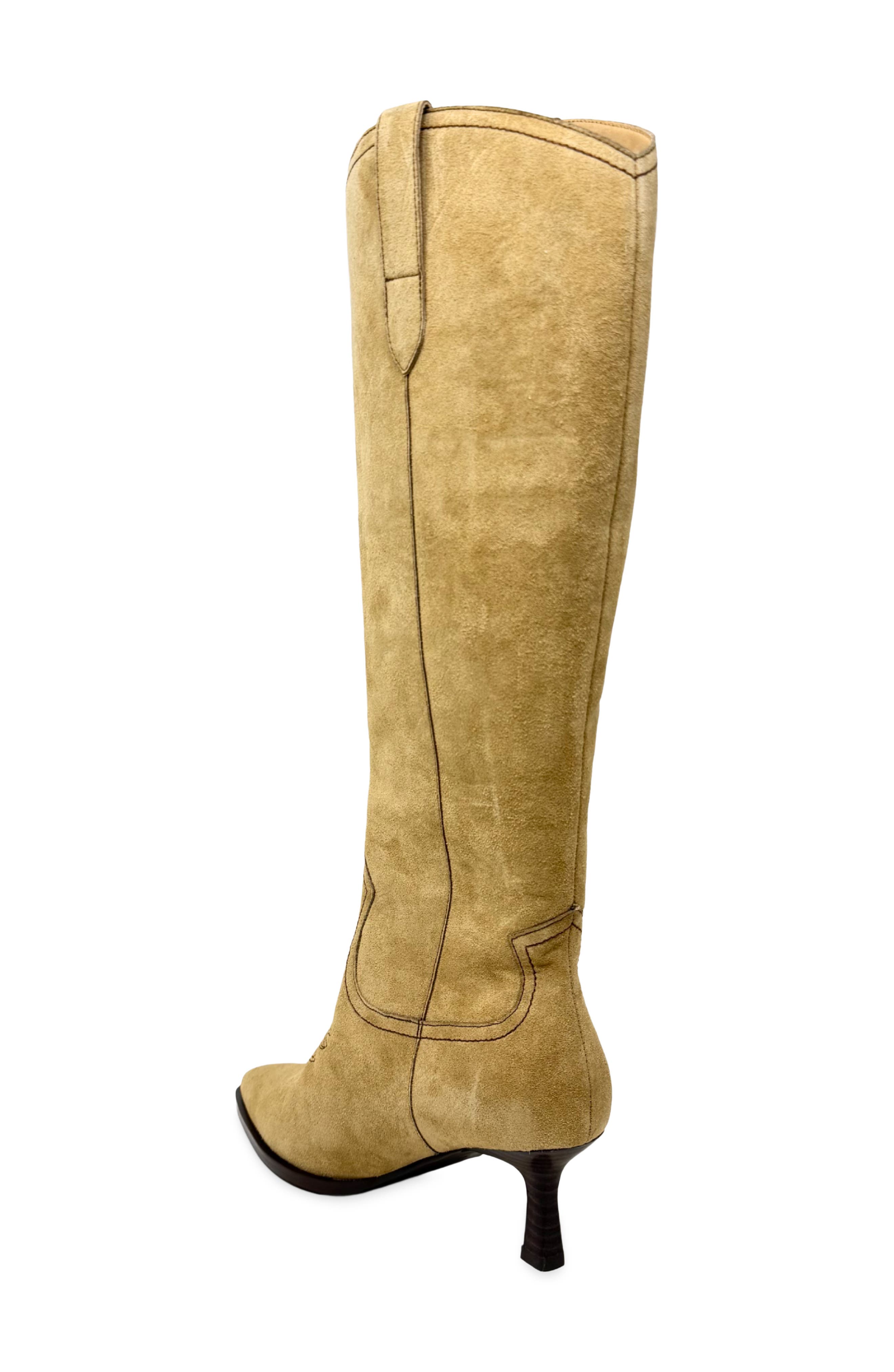 Wendy Faux Suede Western Boot, Alternate, color, CAMEL SUEDE
