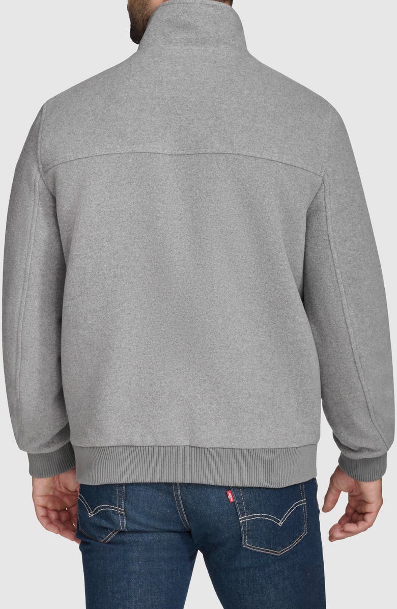 Cole Haan Signature Stand Collar Wool Blend Bomber Jacket, Alternate, color, Light Grey