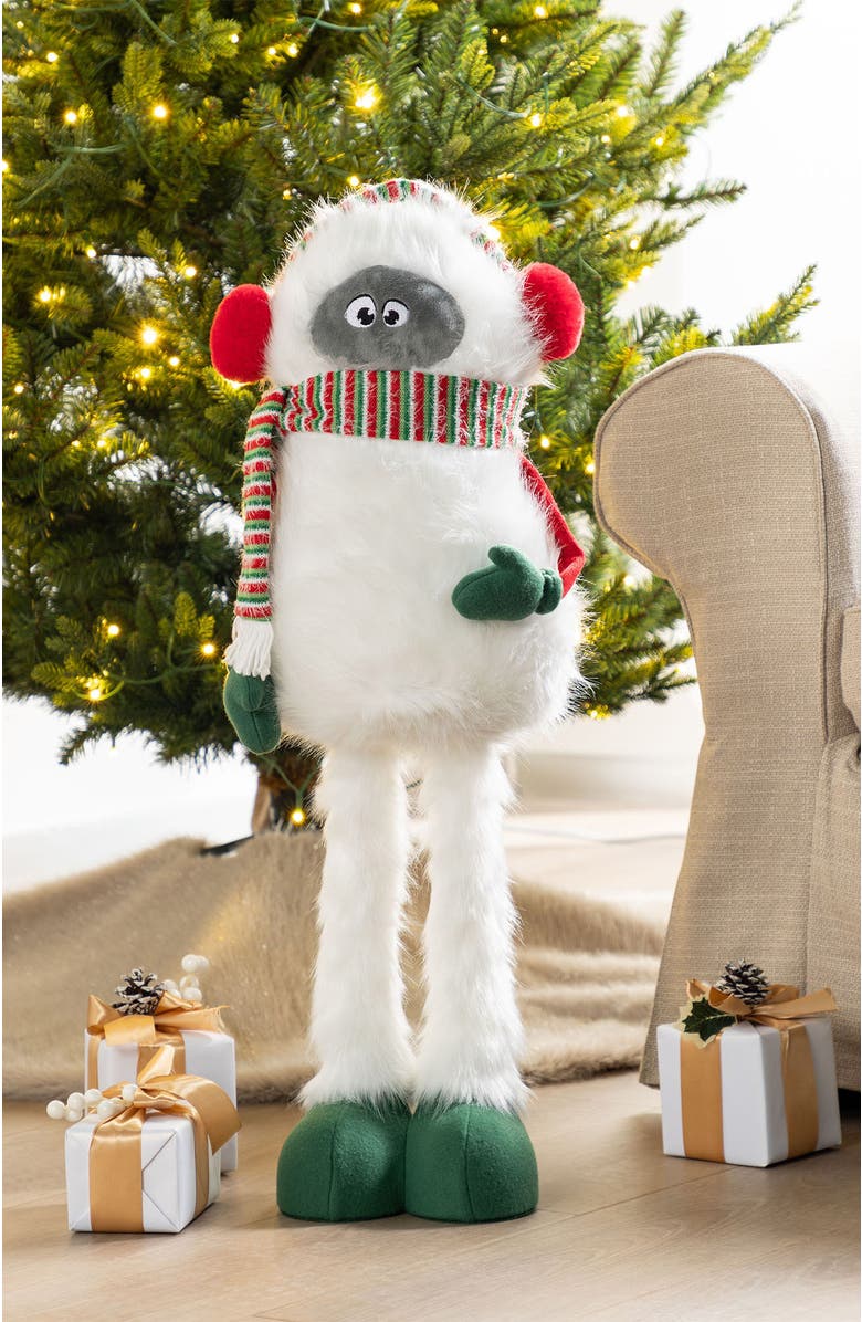 Glitzhome Christmas Fabric Yeti With Telescoping Legs, Alternate, color, 