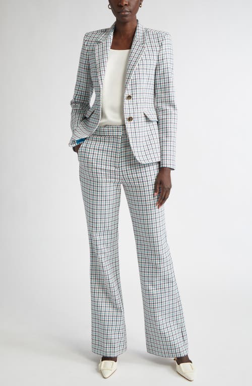 St John St. John Collection Houndstooth Stretch Cotton Blazer