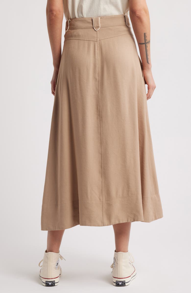 THE GREAT. The Western Field Midi Skirt, Alternate, color, Barley
